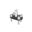 AICA SANITAIRE - Poteau pour garde-corps - 98.4-104.4cm de haut - Aluminium Noir - Avec 5 supports de tubes bien pré-montés - Intérieur et extérieur - Poser à plat - vignette