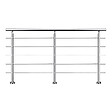 AICA SANITAIRE - Garde-corps 200cm argenté, 1 main courante, 5 traverses, inox 201, intérieur et extérieur, design moderne - kit complet - vignette