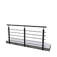 AICA SANITAIRE - Garde-corps - Aluminium Noir - 200cm - Avec 5 traverses et 1 main courante - Intérieur et extérieur - Rampe d'escalier pose latérale - vignette