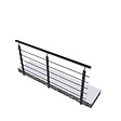 AICA SANITAIRE - Garde-corps - Aluminium Noir - 200cm - Avec 5 traverses et 1 main courante - Intérieur et extérieur - Rampe d'escalier pose latérale - vignette
