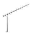 AICA SANITAIRE - Garde-corps 120cm argenté, 1 main courante et 1 poteau, inox 201, réglable 0-145°, pour entrée de jardin ou de maison - kit complet - vignette