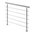 AICA SANITAIRE - Garde-corps 150cm argenté, 1 main courante, 5 traverses, inox 201, intérieur et extérieur, design moderne - kit complet - vignette