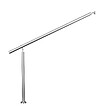AICA SANITAIRE - Garde-corps 150cm argenté, 1 main courante et 1 poteau, inox 201, réglable 0-145°, pour entrée de jardin ou de maison - kit complet - vignette