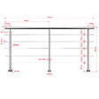 AICA SANITAIRE - Garde-corps 240cm argenté, 1 main courante, 5 traverses, inox 201, intérieur et extérieur, design moderne - kit complet - vignette