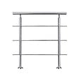 AICA SANITAIRE - Garde-corps 100cm argenté, 1 main courante, 3 traverses, inox 201, intérieur et extérieur, design moderne - kit complet - vignette