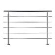 AICA SANITAIRE - Garde-corps 120cm - En inox 304 - 1 main courante et 5 traverses - Intérieur & extérieur - Kit complet - Pour bâtiments au bord de la mer - vignette