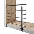 AICA SANITAIRE - Garde-corps aluminium noir mat 1m, avec 5 traverses et 1 main courante, pose latérale contre le mur, en kit complet - vignette