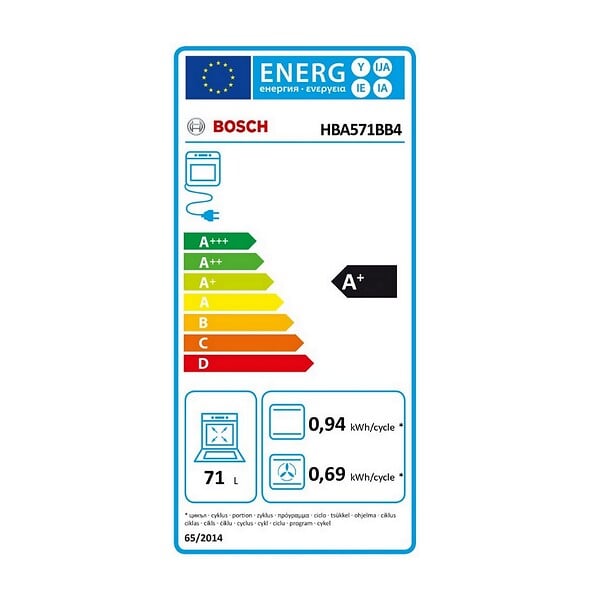 BOSCH - four intégrable multifonction 71l 60cm pyrolyse noir - HBA571BB4 - large
