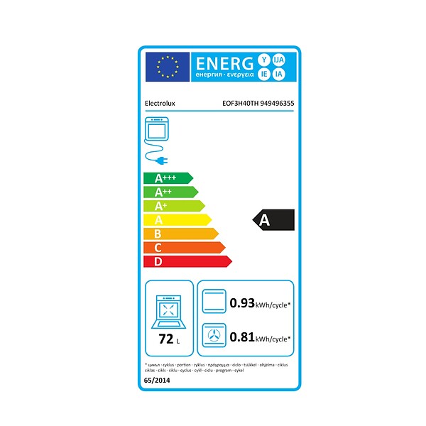 ELECTROLUX - Four Intégrable Multifonction 72l 60cm Hydrolyse Noir - EOF3H40TH - large