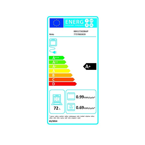 BEKO - Four Intégrable Multifonction 72l 60cm Pyrolyse Noir - BBIS17302BMP - large