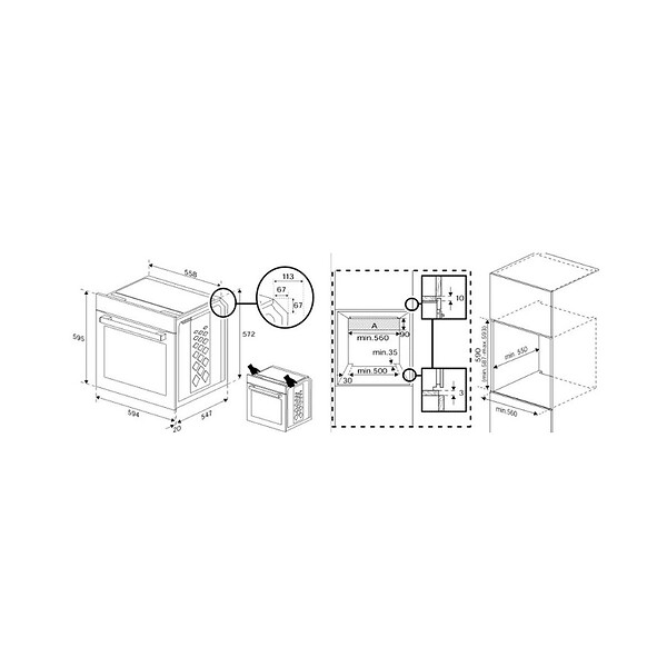 BEKO - Four Intégrable Multifonction 72l 60cm Pyrolyse Noir - BBIS17302BMP - large