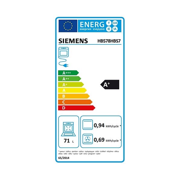 SIEMENS - Four Intégrable Multifonction 71l 60cm Pyrolyse Noir - HB578HBS7 - large