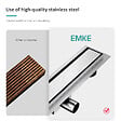 EMKE - EMKE Siphon de douche linéaire, inox brossé SUS304, 70x7 cm, double installation - vignette