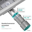 EMKE - EMKE Siphon de douche linéaire, inox brossé SUS304, 50x7 cm, double installation - vignette