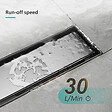 EMKE - EMKE Siphon de douche linéaire, inox brossé SUS304, 50x7 cm, double installation - vignette