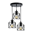 EMKE - EMKE Suspension Vintage 3 Ampoules – Plafonnier Rétro avec Abat-jour en Métal et Douilles E27 Noires - vignette