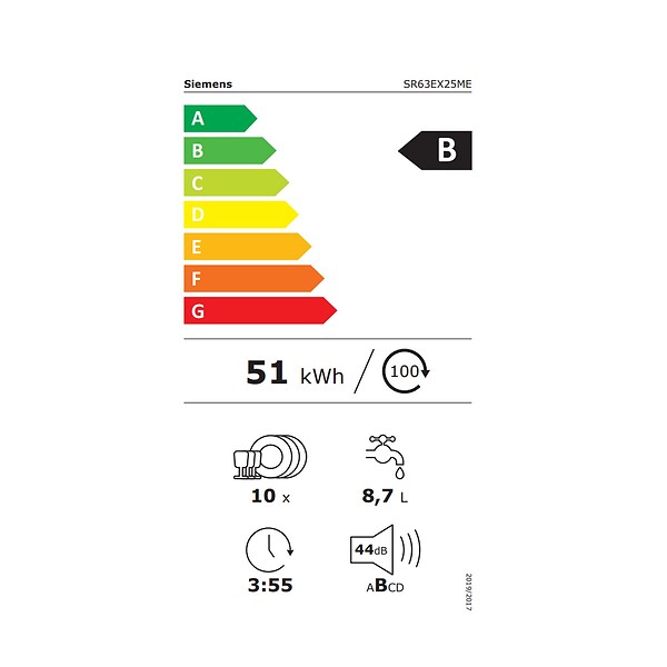 SIEMENS - Lave-vaisselle 45cm 10 Couverts 44db Tout Intégrable - SR63EX25ME - large