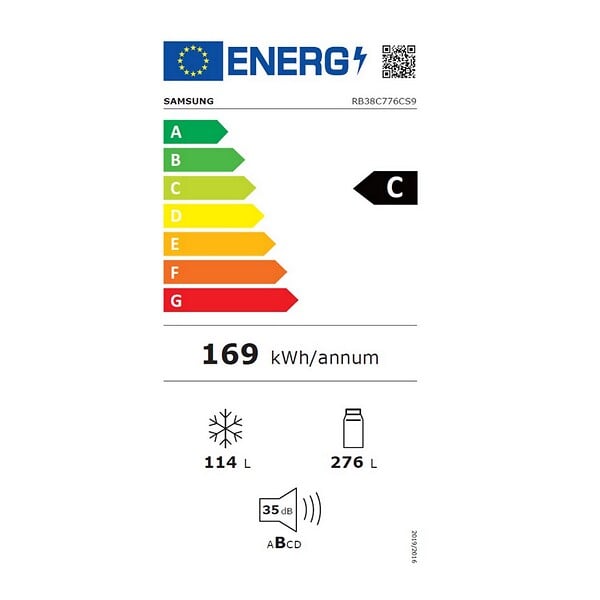 SAMSUNG - Réfrigérateur Combiné 60cm 390l Ventilé Inox - RB38C776CS9 - large