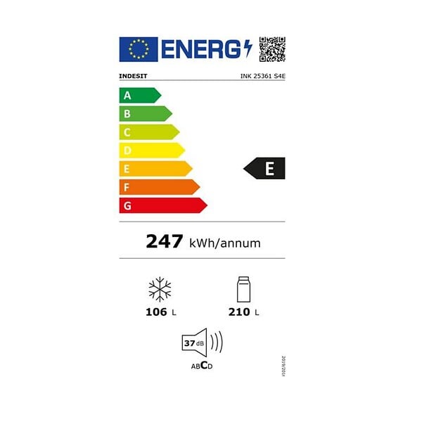 INDESIT - Le Réfrigérateur Combiné 59.5cm 316l Nofrost - INK25361S4E - large