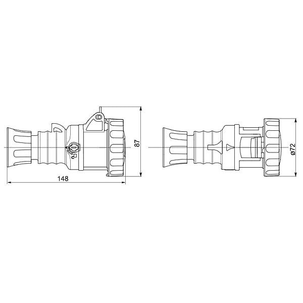 GEWISS - PRISE MOBILE DROITE HP IP66/IP67/IP68/IP69 2P+T 16A 200-250V 50/60HZ BLEU 6H Cà‚BLAGE RAPIDE Gewiss - large