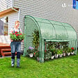 VOUNOT - Serre de jardin hivernage murale adossee avec bache PE 300x100x180cm vert - vignette