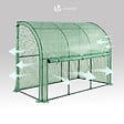 VOUNOT - Serre de jardin hivernage murale adossee avec bache PE 300x100x180cm vert - vignette