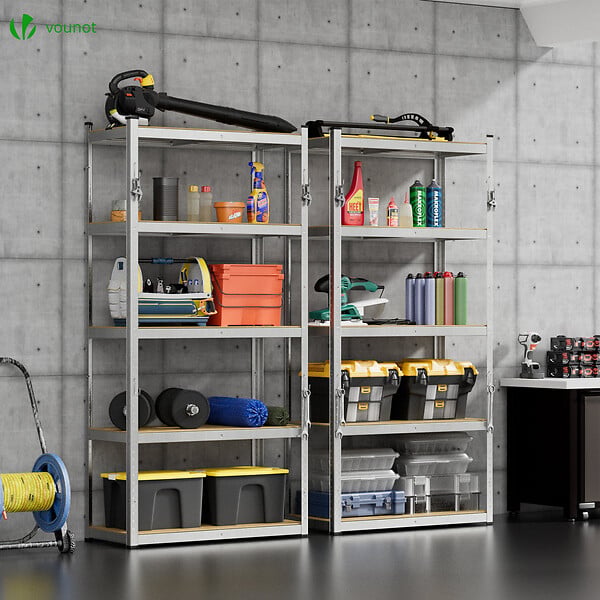 VOUNOT - Lot de 2 Etagères de rangement renforcees charge extra lourde à 5 niveaux 90x40x180cm - large