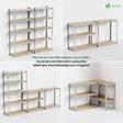 VOUNOT - Lot de 2 Etagères de rangement renforcees charge extra lourde à 5 niveaux 90x40x180cm - vignette
