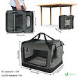 VOUNOT - Sac transport pliable chien chat caisse cage portable 60x44x44cm gris - vignette