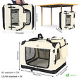 VOUNOT - Sac transport pliable chien chat caisse cage portable 70x52x52cm beige - vignette
