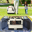VOUNOT - Sac transport pliable chien chat caisse cage portable 70x52x52cm beige - vignette