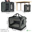 VOUNOT - Sac transport pliable chien chat caisse cage portable 70x52x52cm gris - vignette