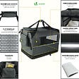 VOUNOT - Sac transport pliable chien chat caisse cage portable 70x52x52cm gris - vignette