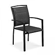 OVIALA - Ensemble table de jardin extensible et 8 fauteuils en aluminium noir - Butterfly - vignette
