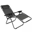 OVIALA - Lot de 2 fauteuils lounge inclinable en acier gris - Monaco - vignette