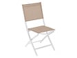 HESPERIDE - Lot de 4 chaises de jardin en aluminium pliables Lin et Blanc Essentia - Hespéride - vignette