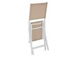 HESPERIDE - Lot de 4 chaises de jardin en aluminium pliables Lin et Blanc Essentia - Hespéride - vignette
