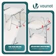 VOUNOT - Lot de 2 chaise longue pliante avec pare soleil beige - vignette