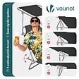 VOUNOT - Lot de 2 chaise longue pliante avec pare soleil noir - vignette
