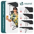 VOUNOT - Chaise longue pliante avec pare soleil noir - vignette