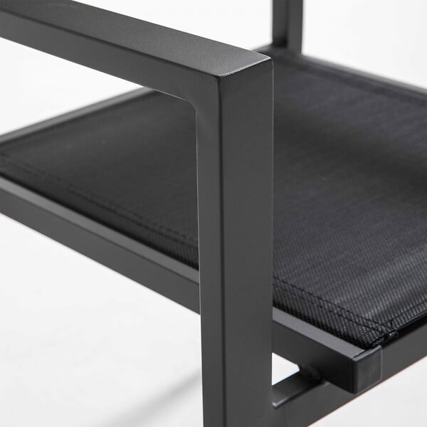 OVIALA - Lot de 2 fauteuils en aluminium noirs - Butterfly - large