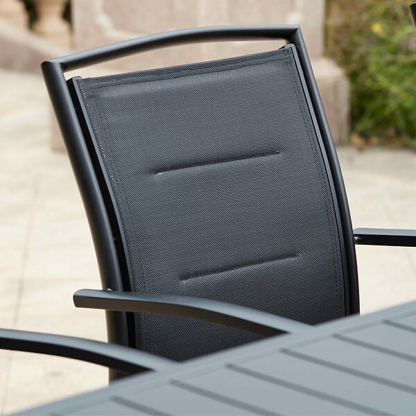 OVIALA - Lot de 2 fauteuils en aluminium noirs - Butterfly - large