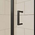 AURLANE - Porte de douche + Retour 120x90x200 cm - Verre 6 mm - Profilé Noir - CRUSH - vignette