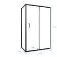 AURLANE - Porte de douche + Retour 120x90x200 cm - Verre 6 mm - Profilé Noir - CRUSH - vignette