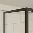 AURLANE - Porte de douche + Retour 120x90x200 cm - Verre 6 mm - Profilé Noir - CRUSH - vignette