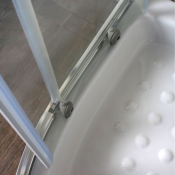 KIAMAMI VALENTINA - Cabine De Douche Semicercle 80X80 Cm Verre 4Mm Transparent Angulaire | Luna - large