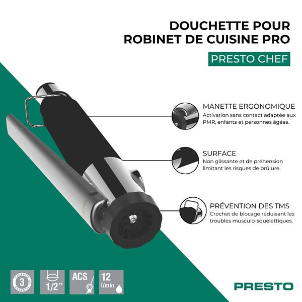 PRESTO - Douchette PRESTO CHEF pour robinetterie grande cuisine - PRESTO - 70838 - large