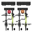 VOUNOT - Support mural rangement pour 4 velos et 2 casques rails et crochets metal noir - vignette