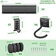 VOUNOT - Support mural rangement pour 4 velos et 2 casques rails et crochets metal noir - vignette