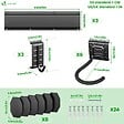 VOUNOT - Support mural rangement pour 6 velos et 3 casques rails et crochets metal noir - vignette